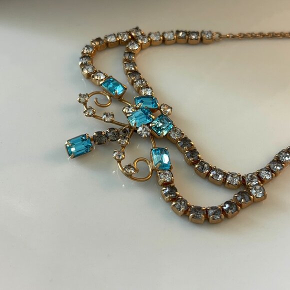 VINTAGE RHINESTONE NECKLACE - Picture 2 of 7